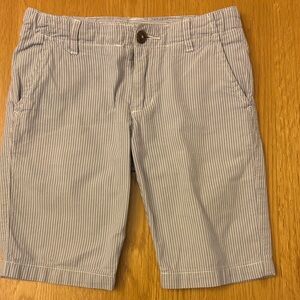 Petit Bateau Grey and White Striped Boys Shorts, size 6 years